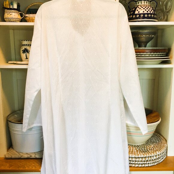 Miraclesuit Sun Dress Coverup Size 2X White Tie Front Cotton Blend - Picture 4 of 8